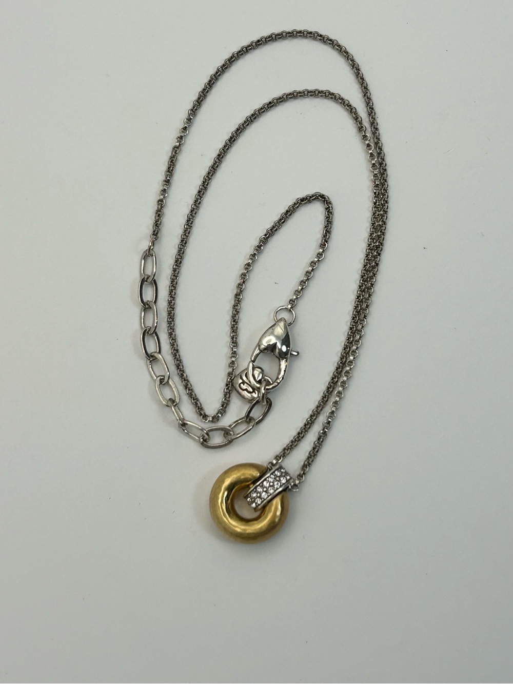 Brighton Meridian Geo Mini Pendant Necklace 18" Two-tone Gold Silver Plated - Picture 5 of 11